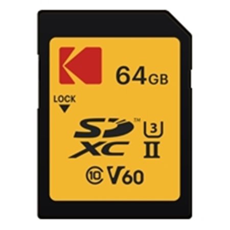 KODAK Kodak EKMSD64GUHS2V1K 64 GB UHS-II U3 V60 CL10 SD Memory Card EKMSD64GUHS2V1K